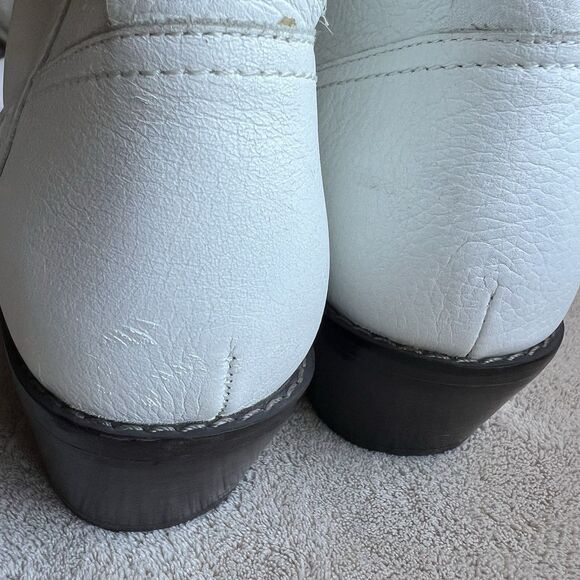 Vionic Roselyn White Leather Ankle Boot Bootie Women 8.5 Chic Minimalist Classic - Picture 10 of 14